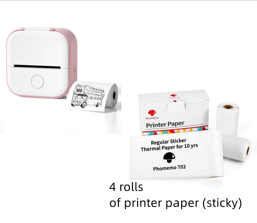 Tragbarer Mini Thermoetikettendrucker – Bluetooth Kompakt-Drucker für Etiketten & Fotos