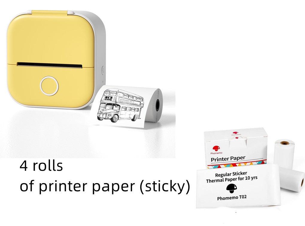 Tragbarer Mini Thermoetikettendrucker – Bluetooth Kompakt-Drucker für Etiketten & Fotos