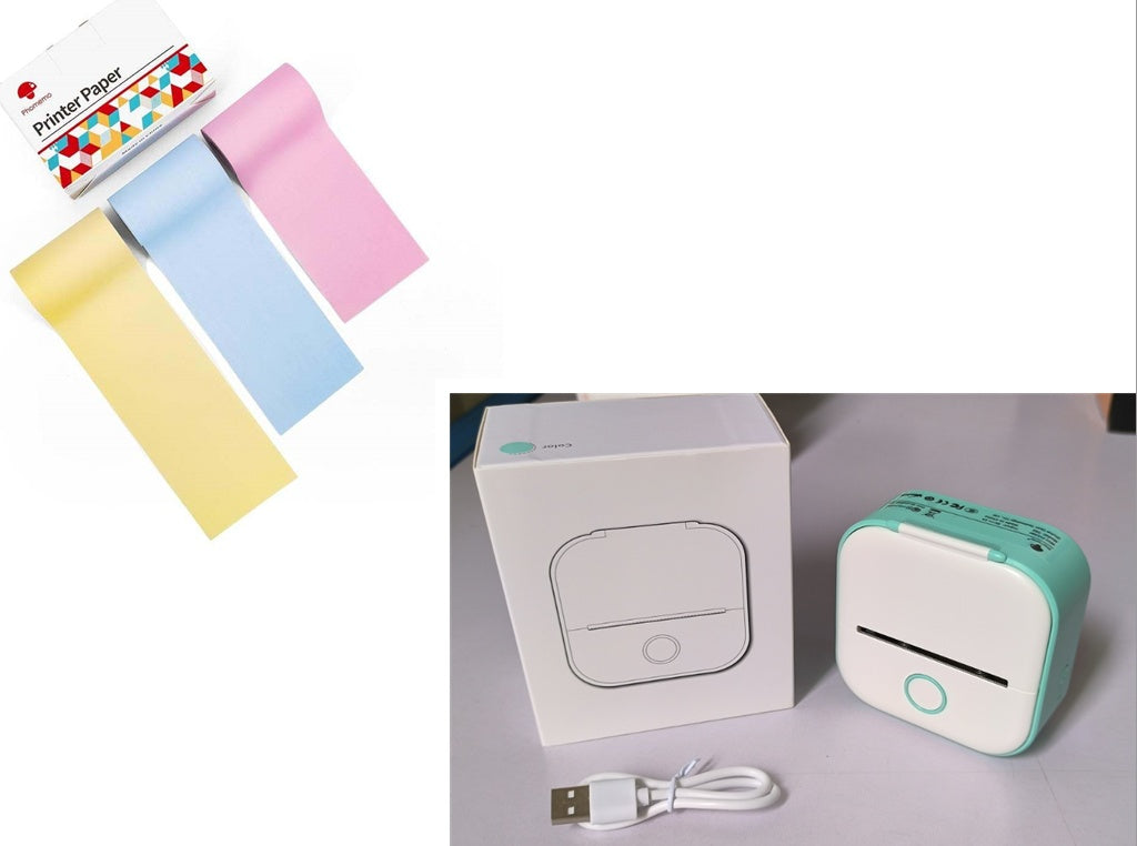 Tragbarer Mini Thermoetikettendrucker – Bluetooth Kompakt-Drucker für Etiketten & Fotos