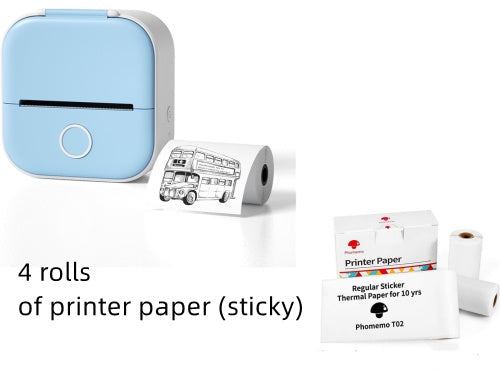 Tragbarer Mini Thermoetikettendrucker – Bluetooth Kompakt-Drucker für Etiketten & Fotos