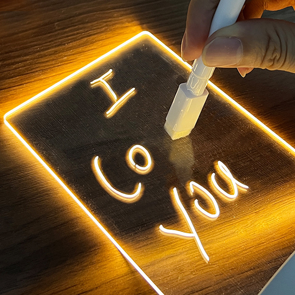 Creative Note Board – LED-Nachrichtenleuchte mit USB-Anschluss, Stift und Dekorationseffekt