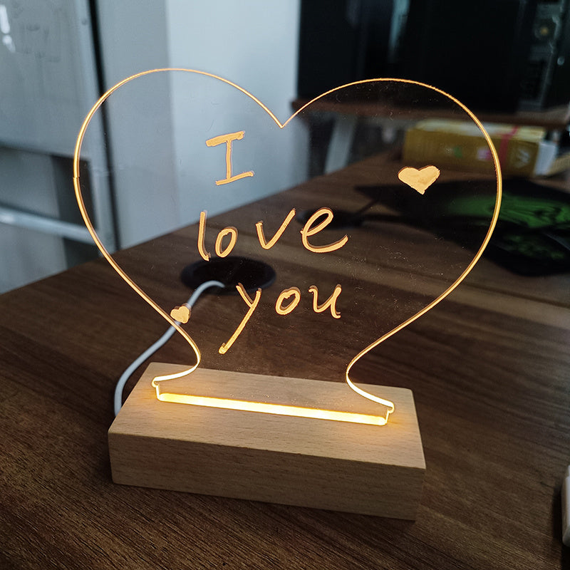 Creative Note Board – LED-Nachrichtenleuchte mit USB-Anschluss, Stift und Dekorationseffekt