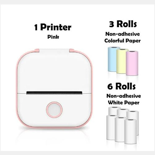 Tragbarer Mini Thermoetikettendrucker – Bluetooth Kompakt-Drucker für Etiketten & Fotos