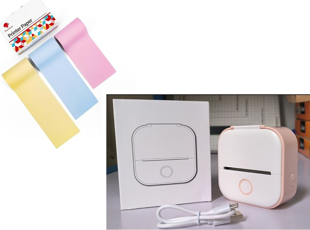 Tragbarer Mini Thermoetikettendrucker – Bluetooth Kompakt-Drucker für Etiketten & Fotos