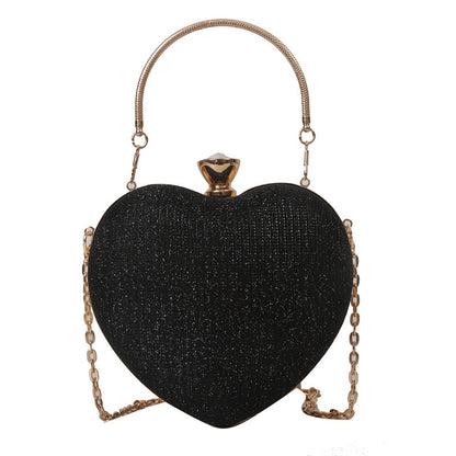 Abend-Clutch Bag – Glänzende Handtasche in Herzform