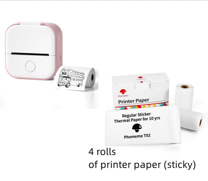 Tragbarer Mini Thermoetikettendrucker – Bluetooth Kompakt-Drucker für Etiketten & Fotos