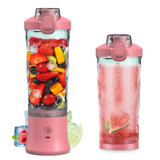 Tragbarer Mixer 600ml – Personal Size Saftbecher für Shakes und Smoothies mit ✅6 Klingen, ✅wasserdicht und ✅wiederaufladbar – Handmixer für Reisen, Sport, Zuhause & Büro