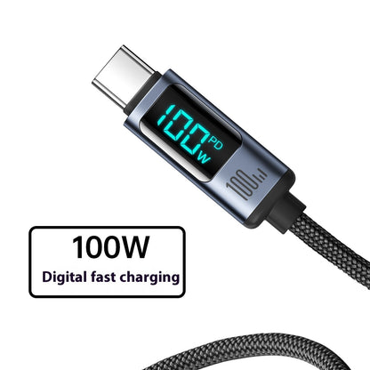 Schnellladekabel 66W – Geflochtenes Aluminiumlegierungskabel mit Digitalanzeige